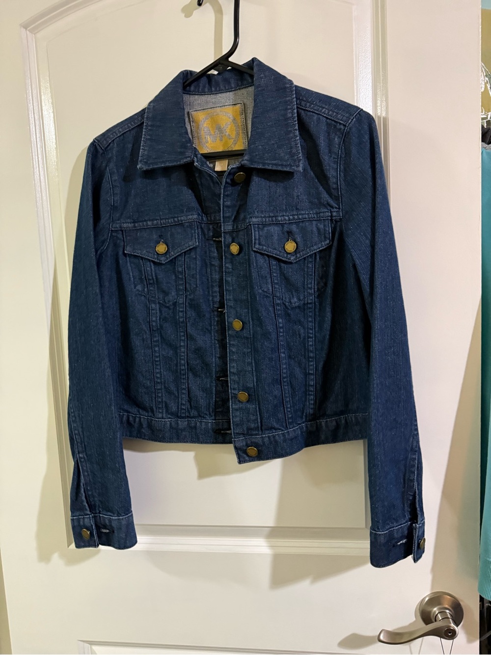 Michael Kors Denim Jacket with Gold Logo Patch